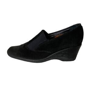 Acquatalia by Marvin K. Black Suede Ankle Wedge Shoes Booties ShorsWomen Sz 9
